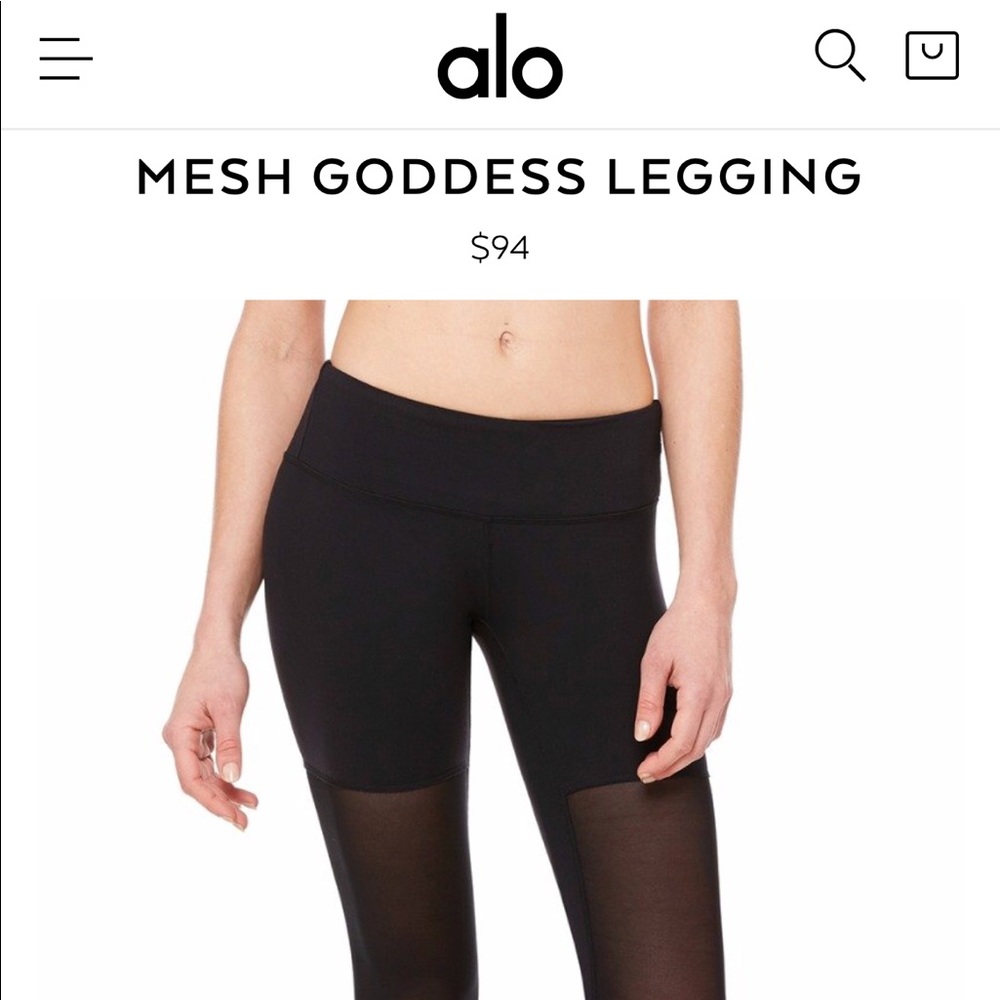 Alo yoga black mesh leggings